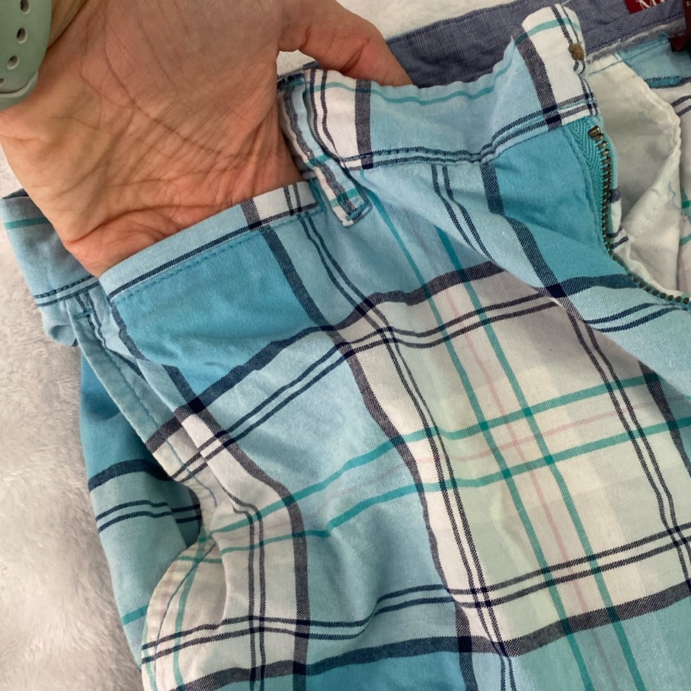 Sky blue and white plaid Merona shorts - Picture 5 of 17